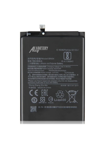 Xiaomi Redmi Note 9 ,Note 9 Pro Batarya Pil  ( BN54 ) Redmi 10X