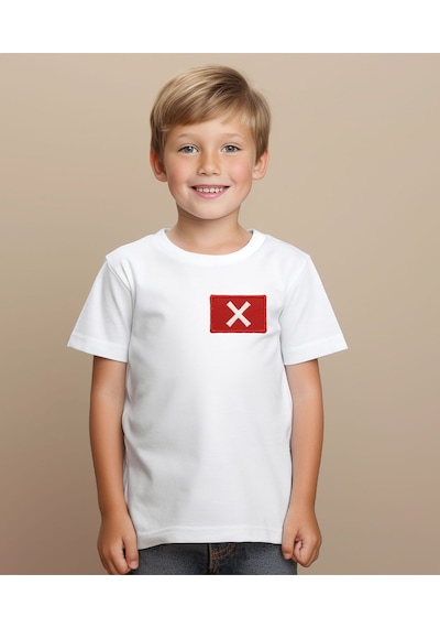 Aselinda Squid Game X Baskılı Tişört - Bisiklet Yaka Pamuklu Unisex Tişört Beyaz