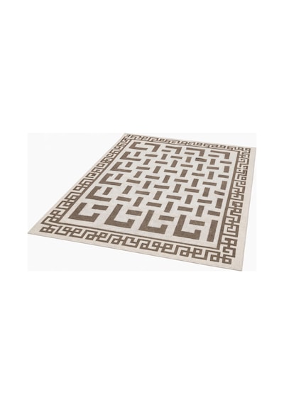 Pamuklu Bukle Lüks Kilim 140x200 -labirent Kreme Kahve Krem