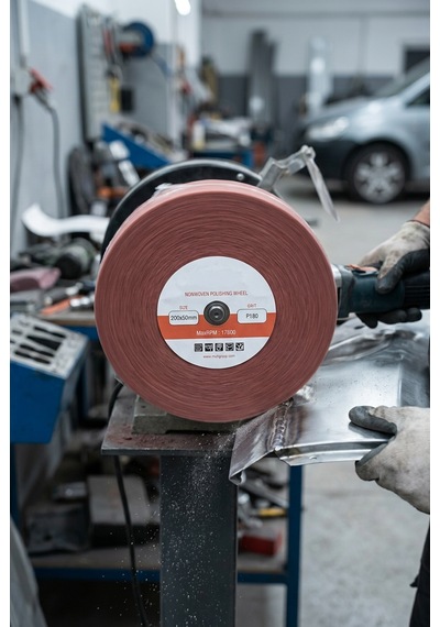 200x50 Mm P180 Polisaj Keçesi Çapak Alma Ve Metal Yüzey Parlatma Diski 1 Adet