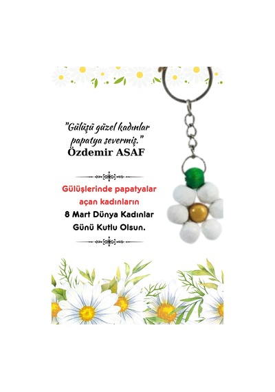 10 Adet Papatya Anahtarlık -kadınlar Günü Hediye