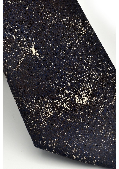 Gaffy Bej Desenli Kahverengi Dokuma Kumaş Mendilli Slim Fit Kravat // Sdk-2613-6 Bej