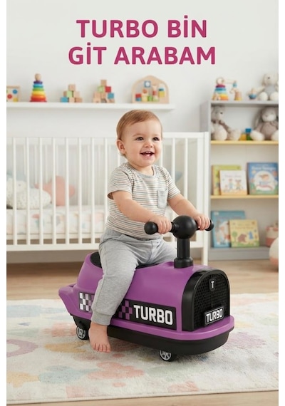 İlk Arabam Turbo Bin Git - Müzikli Ve Işıklı Gelişim Destekleyici Eğitici Çocuk Arabası Pembe