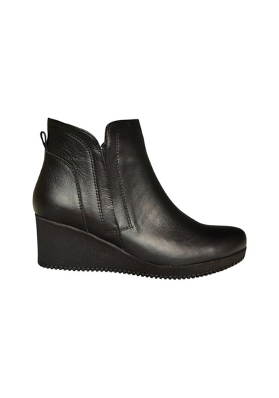 Fox Shoes V999100803 Siyah Hakiki Deri Dolgu Tabanlı Kadın Bot Siyah-hakiki Deri