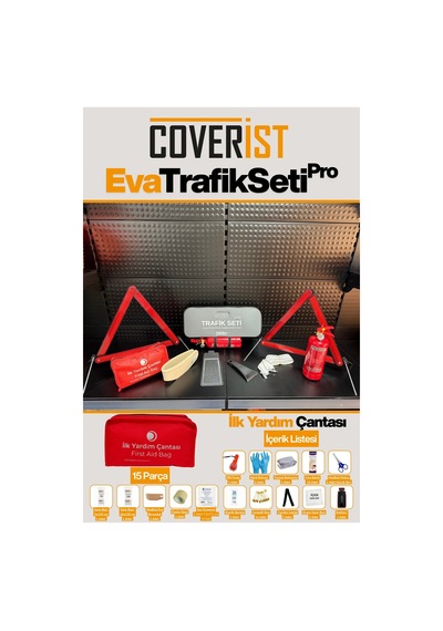 Eva Trafik Seti Plus - 1 Kg Yangın Tüpü - 2 Yıllık - Gri - Bronz Paket