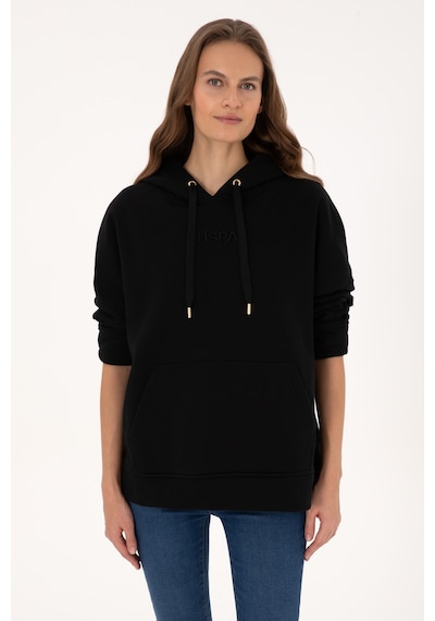 U.S. Polo Assn. Kadın Siyah Kapüşonlu Sweatshirt 50314938-VR046