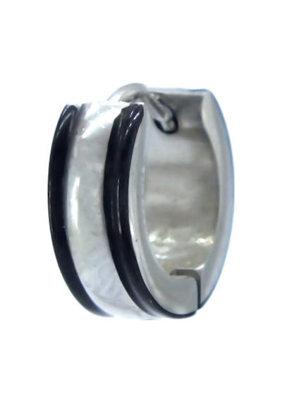 FerizZ 316L Çelik Çift Renk 5mm Halka Küpe UNK-701 Beyaz