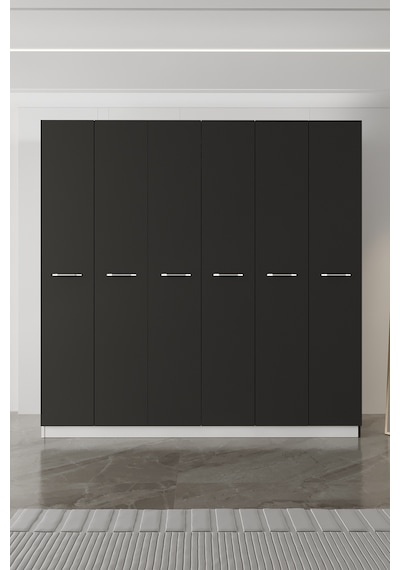 Aeka Ae-2190 Hisar 6 Kapaklı Çok Bölmeli Askılı Ve Raflı Geniş Hacimli Gardırop 210x210 Cm Beyaz - Antrasit Aeka Ae-2190 Hisar 6 Kapaklı Çok Bölmeli Askılı Ve Raflı Geniş Hacimli Gardırop 210x210 Cm Beyaz - Antrasit