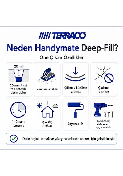 Terraco Handymate Derin Boşluk Ve Çatlak Tamir Dolgu Macunu - 1 L