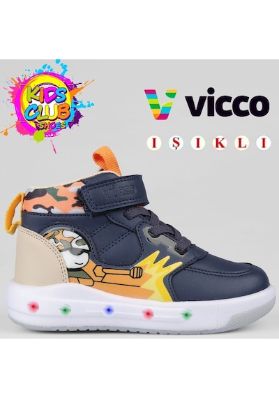 Vicco Dragus Phylon Kauçuk Taban Ortopedik Işıklı Çocuk Bot Lacivert