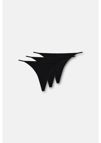 Suwen 3lü Pamuklu G-string Külot St0040602g361 Siyah / Siyah / Siyah