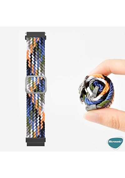 Xiaomi Watch S1 Active İçin Kordon Braided Loop Band Siyah Beyaz