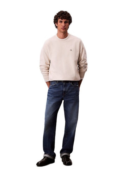 Calvin Klein Lv04rc277 Premium Terry Monogram Cn Erkek Sweatshirt Beyaz