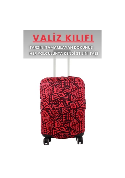 Lubros Valiz Kılıfı Bavul Koruyucu Yıkanabilir Tribal Enerji