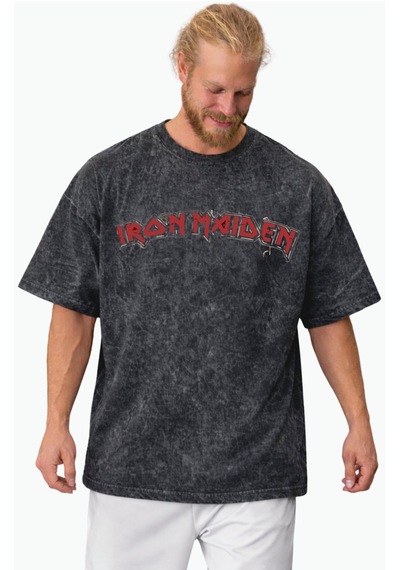 Tasarım Ironmaiden Rock Metal Müzik Grubu Sırt Baskılı Unisex Ove Siyah