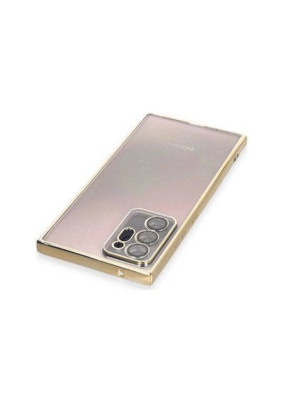 Samsung Uyumlu Galaxy Note 20 Ultra Kılıf Kamera Korumalı Lensli Silikon Altın