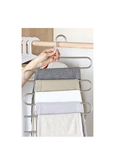 5 Katlı Metal Pantolon & Şal Askısı - Dekoratif Düzenleyici 50cm