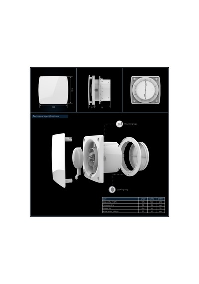 Joy Bd100 105m³/h Plastik Banyo&tuvalet Aspiratörü Banyo Fanı Klapeli