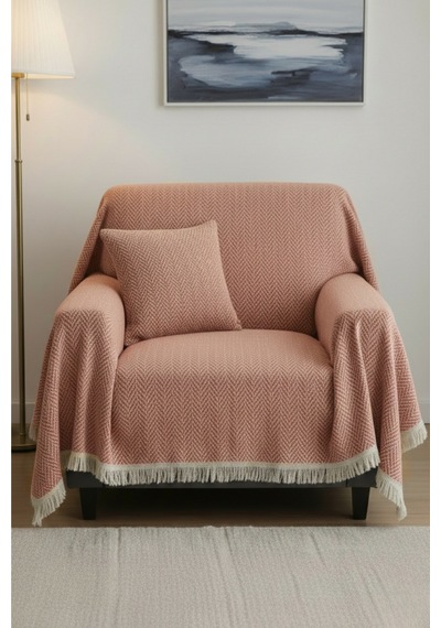 Pamuklu Koltuk Örtüsü 170x210 Cm Tekli İkili Üçlü Çekyat Ve Berjer İçin Çok Amaçlı Kiremit