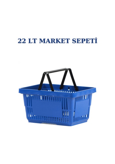 3 adet 22Litre Market ve Alışveriş Sepeti, Saplı Market Sepeti M