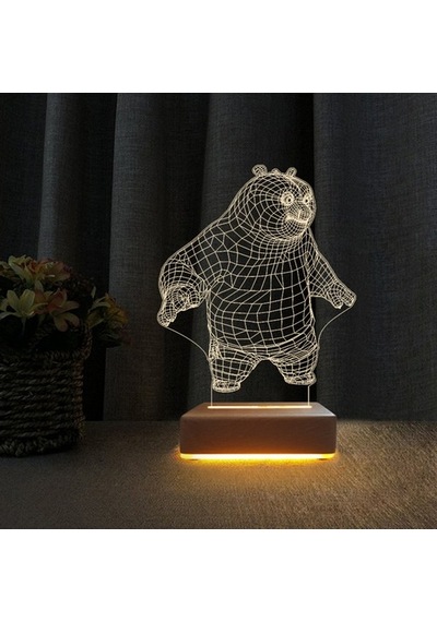 Panda 3D Gece Lambası Çocuk Odası Gece Lambası
