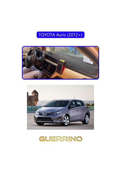 Toyota Auris 2012-2013 Torpido Koruma Halısı Mavi Kenar