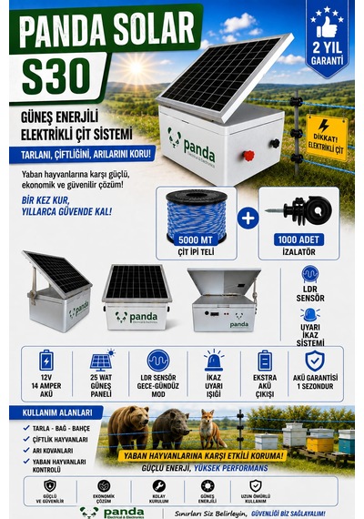 Güneş Enerjili Elektirikli Çit Sistemleri 30 Dekar İle 50 Dekar Arası Kullanıma Uygundur