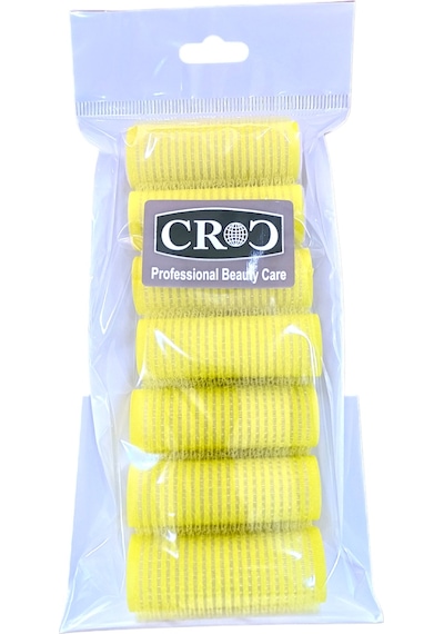 Croc 1223 Sarı 7li Mini Paket Bigudi Cırtlı Saç Bigudisi Çap 2cm Sarı