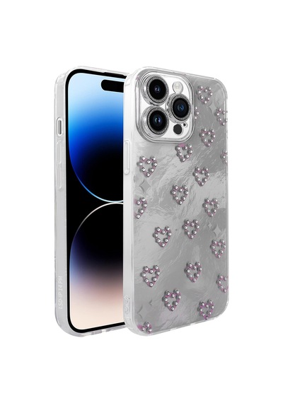 Apple Uyumlu iPhone 14 Pro Max Kılıf Kamera Korumalı Figürlü Zore Ponti Silikon Kapak Beyaz