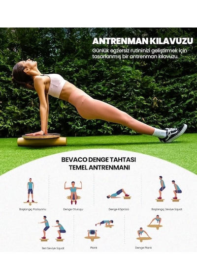 Universal Denge Tahtası Ahşap Balance Board Denge Ve Koordinasyon Geliştirici Evde Fitness & Spor