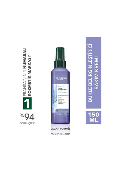 Yves Rocher Bukle Belirginleştirici Bakım Kremi - Kıvırcık Ve Dalgalı Saçlar / Organik Keten Ve Agav 150 Ml