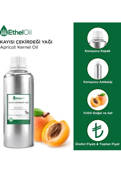 Etheloil Kayısı Çekirdeği Sabit Yağı 1 KG