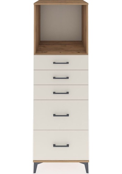 Kronos Dolap Tek Raflı 5 Çekmeceli 60x59x182 Çam-aytaşı Çam