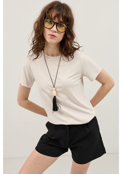 Antioch Modal Karışımlı T-shirt Taş