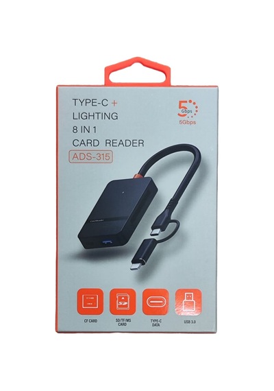 Pmr 8 İn 1 ADS-315 Type C - Lightning Usb Çoklayıcı- Compact Flash- Microsd-sd Kart Okuyucu