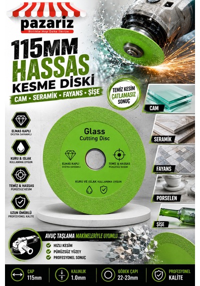 115 Mm Elmas Karbür Çok Amaçlı Kesici Testere Diski Demir, İnşaat Demiri, Taş, Seramik Ve Profil Kesme Diski Çok Amaçlı Metal Kesme Disk 115mm X 22-23mm