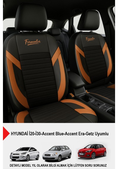 Formentor Tay Tüyü Oto Koltuk Kılıfı Hyundai İ20-i30-accent-blue-era-getz Uyumlu Taba