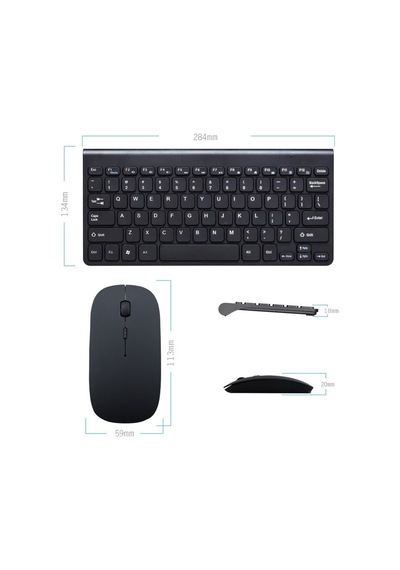 Samsung Galaxy Tab A8 Uyumlu Kablosuz Klavye Mouse Set SİYAH