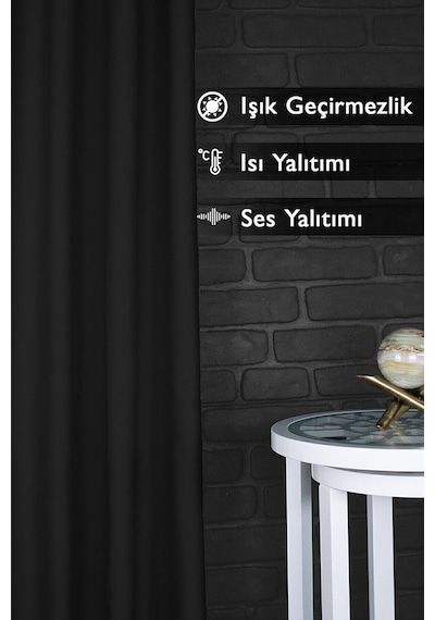 Siyah Güneşlik Blackout Perde Işık Güneş Geçirmeyen Perde Kalın Karartma Fon Perde Pilesiz Siyah