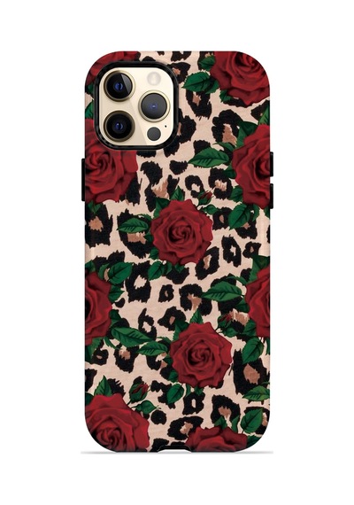 Velvoria Valestra Gullu Leopar Apple iPhone Uyumlu 12 Pro Max Darbe Korumalı Kılıf Valestra Select - Gullu Leopar