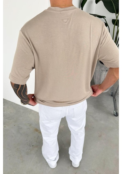 Taş Basic Soft Likralı Relaxed Triko Tişört