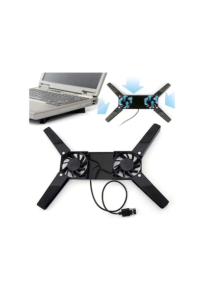Ultra Küçük Boyutlu Katlanabilir Usb Laptop Soğutucu 2 Fanlı