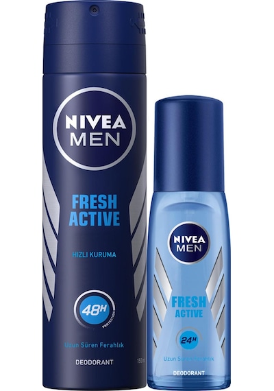 Nivea Pump Fresh Sprey Deodorant 75 ML + Nivea Erkek Sprey Deodorant 150 ML