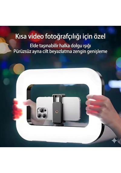Lexroo 3in1 Şarjlı Led Ring Light Video Işık Seti Telefon Tutucu Bluetooth Kumandalı 20w Standart