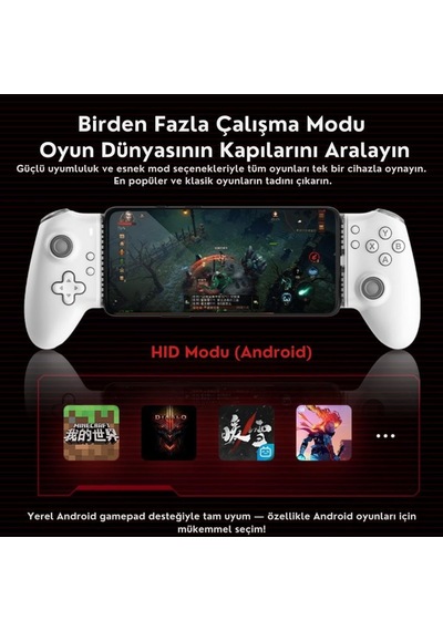 Profesyonel Titreşimli 400mah Type-c Girişli Mobil Oyun Kolu Joystick İos&android İle Uyumlu Diğer