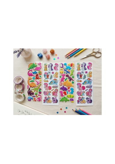 68 Adet Kabartmalı Sticker 4 Sayfa Diğer