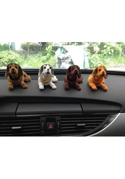 3 Kafa Sallayan Köpek Araç İçi Aksesuar 17x9x7 Cm Kadife Dış Kaplama Farklı Renklerde
