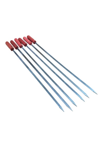 Mobilreyon- 8 Adet Ahşap Saplı Tavuk Kanat Şişi-kuşbaşı Sebze Domates Şiş-boy 55 Cm-en-7mm