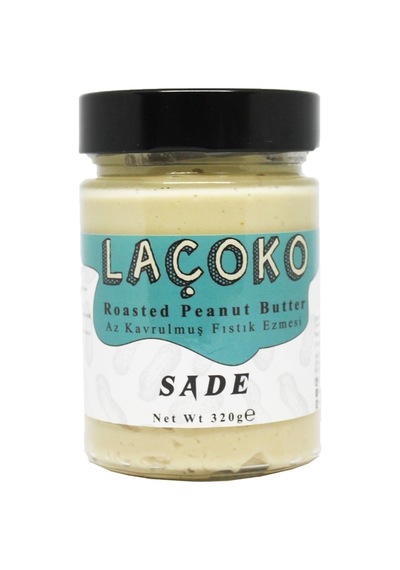 Laçoko Şekersiz Katkısız Glutensiz Vegan Doğal Az Kavrulmuş Çiğ Yer Fıstığı Ezmesi 320 G