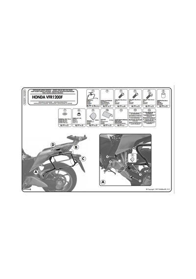 Kappa Klx209 Honda Vfr 1200 F 10-16 Yan Çanta Taşıyıcı Tek Renk